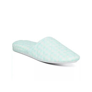 NWT Charter Club Women's Mint Green Gingham Slippers Size L (9-10)
